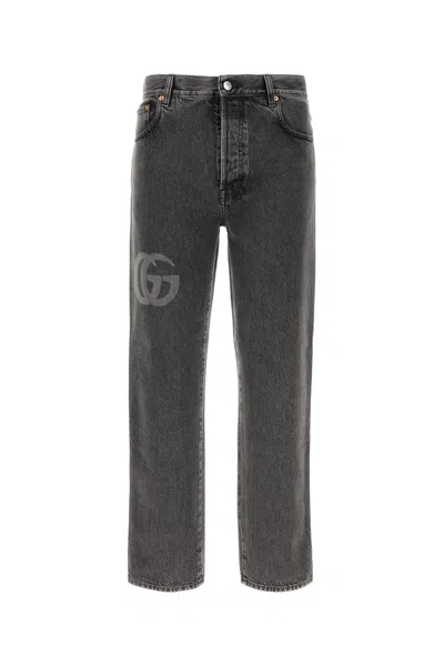 Gucci Dark Grey Denim Jeans In Gray