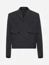 Gucci Dark Grey Jacket In Wool Gabardine Men