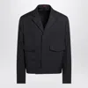 Gucci Dark Grey Jacket In Wool Gabardine Men In Gray