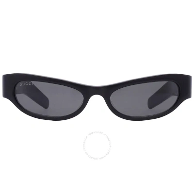 Gucci Dark Grey Rectangular Ladies Sunglasses Gg1635s 003 53 In Dark / Grey