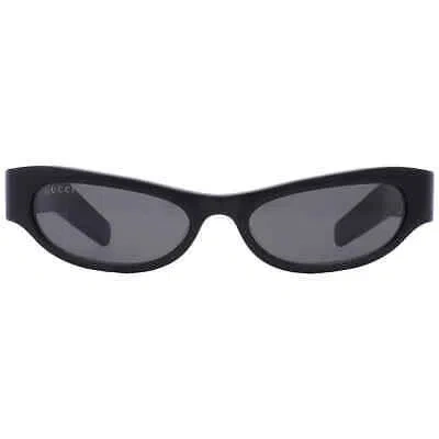 Pre-owned Gucci Dark Grey Rectangular Ladies Sunglasses Gg1635s 003 53 Gg1635s 003 53 In Gray