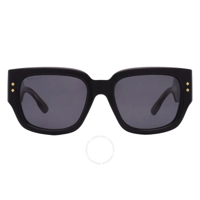 Gucci Dark Grey Square Men's Sunglasses Gg1261s 001 54 In Black / Dark / Grey
