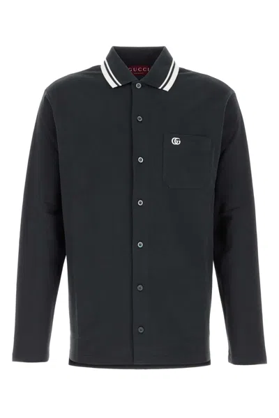 Gucci Dark Grey Stretch Piquet Shirt