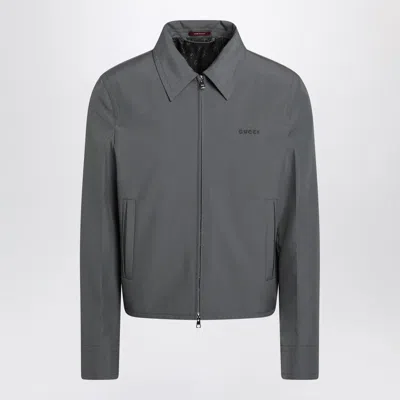 Gucci Dark Grey Technical Panama Jacket Men In Gray