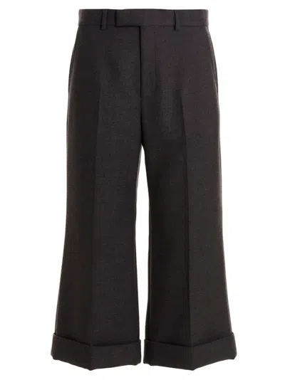 Gucci Dark Grey Wide Legs Bootcut Trousers