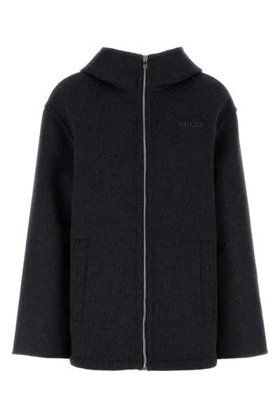 GUCCI DARK GREY WOOL BLEND JACKET