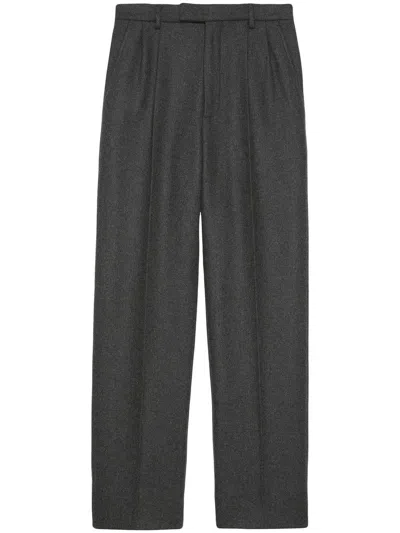 Gucci Dark Grey Wool Blend Pant In Gray