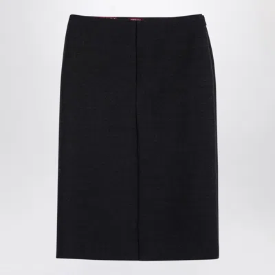 Gucci Dark Grey Wool Skirt Women In Gray