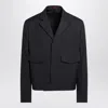 Gucci Dark Grey Jacket In Wool Gabardine Men In Blue