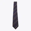 Gucci Men Labour Silk Tie In Blue