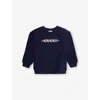 Gucci Cotton Sweatshirt With Web In Dark Night Sky/mc