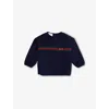 Gucci Striped-panel Horsebit Cotton-jersey Sweatshirt 6-3 In Dark Night Sky/mix