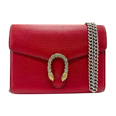 Pre-owned Gucci Dark Red Leather Shoulder Bag ()