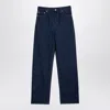 Gucci Logo Patch Straight-leg Jeans In Blue