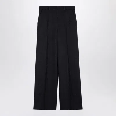 Gucci Dark Wide Trousers In Gray