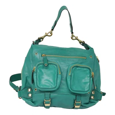 Pre-owned Gucci Darwin Convertible Backpack Leather Green Leather Backpack Bag ()