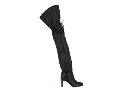 Pre-owned Gucci Deauville Cinched Overtheknee Boots (women's) Sneakers In Black