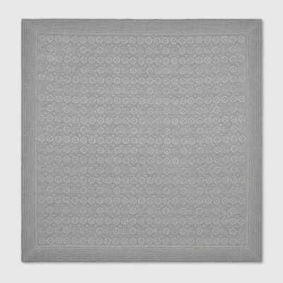 Gucci Babies' Double G Cotton Blanket In Grey