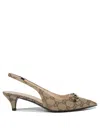 Gucci Damenpumps Mit Fersenriemchen Und Horsebit In Beige