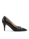 Gucci Calf Leather Bos Taurus Mid Heel Pumps In Animal Print