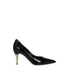 Gucci Gold-heel Patent Leather Pumps