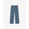 Gucci Deep Azure Monogram Jacquard Denim Jeans 4- In Blue