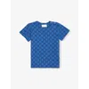 Gucci Deep Blue/mc Baby Gg Print Cotton-jersey T-shirt 12-36 In Blue
