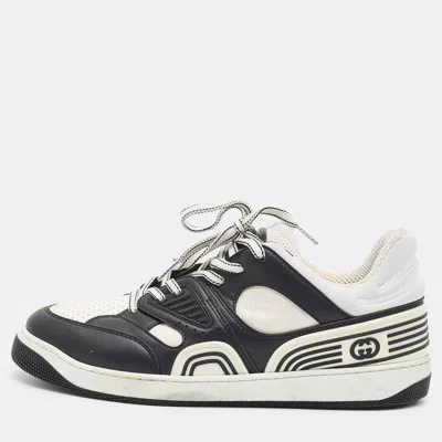 Pre-owned Gucci Demetra Size 42 Tricolor Fabric And Leather Low Top Sneakers In Black
