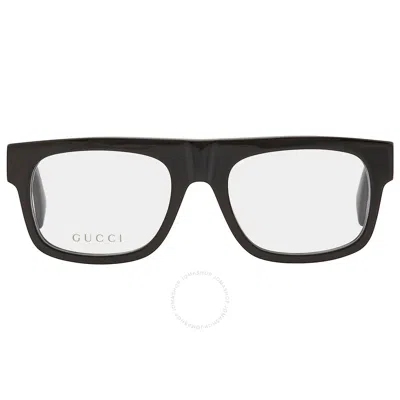 Gucci Demo Browline Men's Eyeglasses Gg1137o 001 53 In Black