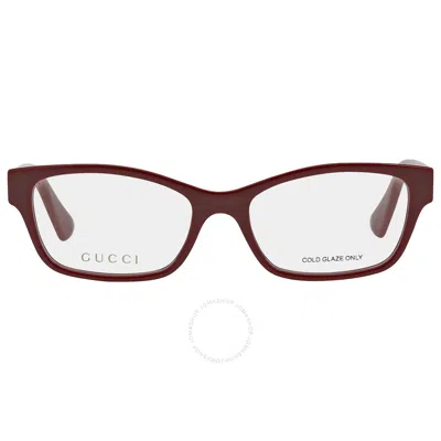 Gucci Demo Cat Eye Ladies Eyeglasses Gg0635o 003 51 In Burgundy