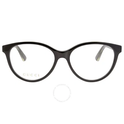 Gucci Demo Oval Ladies Eyeglasses Gg0379o 001 52 In Black