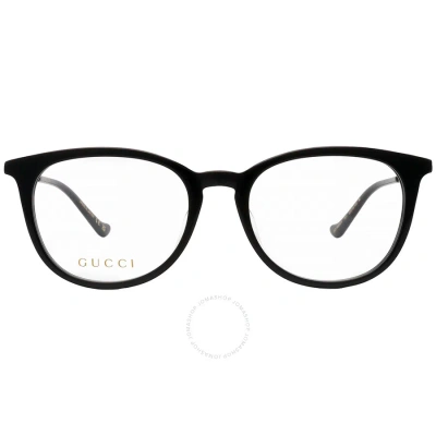 Gucci Demo Oval Ladies Eyeglasses Gg1468oa 001 52 In Black / Gold