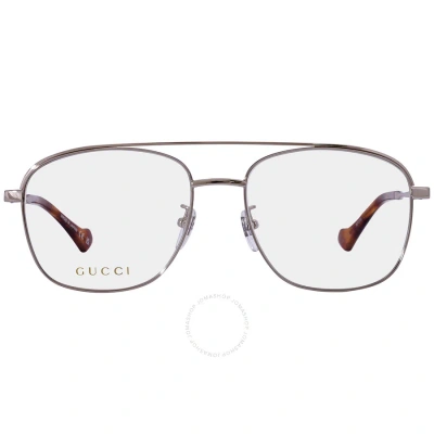 Gucci Demo Pilot Men's Eyeglasses Gg1103o 003 57 In Silver