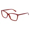 Gucci Demo Rectangular Ladies Eyeglasses Gg0025o 004 56 In Red
