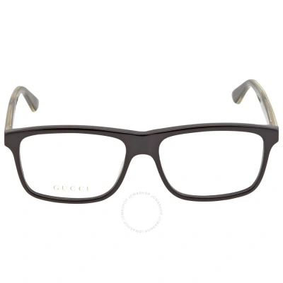 Gucci Demo Rectangular Men's Eyeglasses Gg0384o 001 55 In Black
