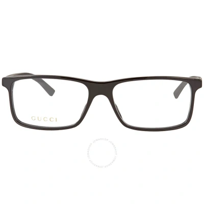 Gucci Demo Rectangular Men's Eyeglasses Gg0424o 001 56 In Black