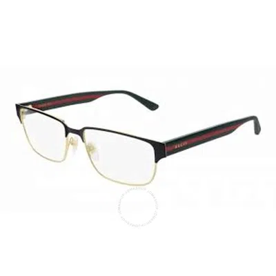 Gucci Demo Rectangular Men's Eyeglasses Gg0753o 001 58 In Black / Gold