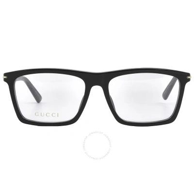 Gucci Demo Rectangular Men's Eyeglasses Gg1445o 001 56 In Black