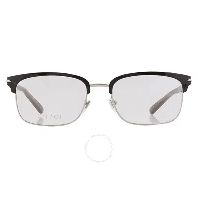 Gucci Demo Rectangular Men's Eyeglasses Gg1448o 003 56 In Metallic