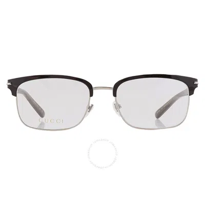 Gucci Demo Rectangular Men's Eyeglasses Gg1448o 003 56 In Silver