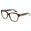Gucci Demo Square Ladies Eyeglasses Gg0038on 002 54 In Multi