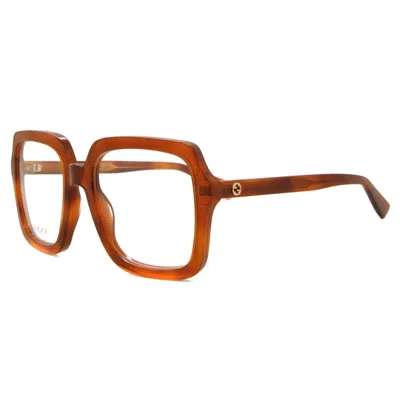 Gucci Demo Square Ladies Eyeglasses Gg1318o 002 55 In Brown