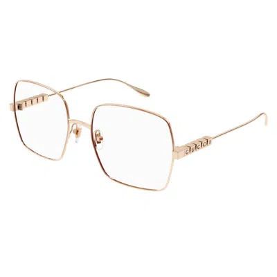 Gucci Demo Square Ladies Eyeglasses Gg1434o 002 55 In Neutral