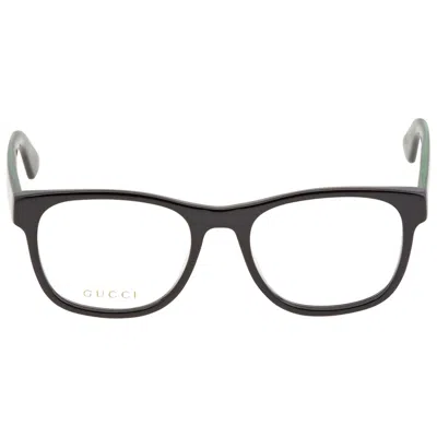 Gucci Demo Square Men's Eyeglasses Gg0004on 002 53 In Black / Green
