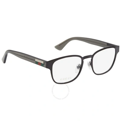 Gucci Demo Square Men's Eyeglasses Gg1118o 003 52 In Black / Grey