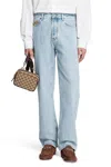 Gucci Men Light Blue Jeans With Gg Detail On The Pocket And Logo Patch On The Rear In Denim Man In Multi