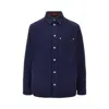 Gucci Blue Jacket With Classic Collar And Reversible Design In Cotton Man In Blue