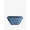 Gucci Denim Azure/blu/brb Kids' Monogram Denim Belt Bag In Blue