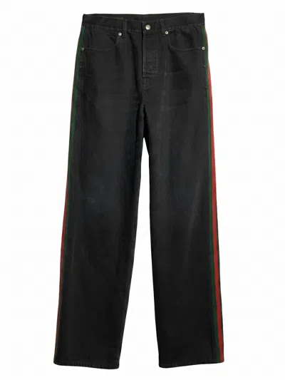Gucci Denim Baggy Pants In Black
