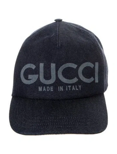 Pre-owned Gucci Denim Baseball Cap In Blue